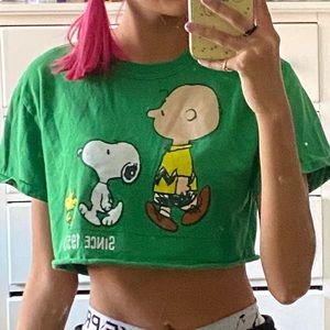 Green Peanuts crop top